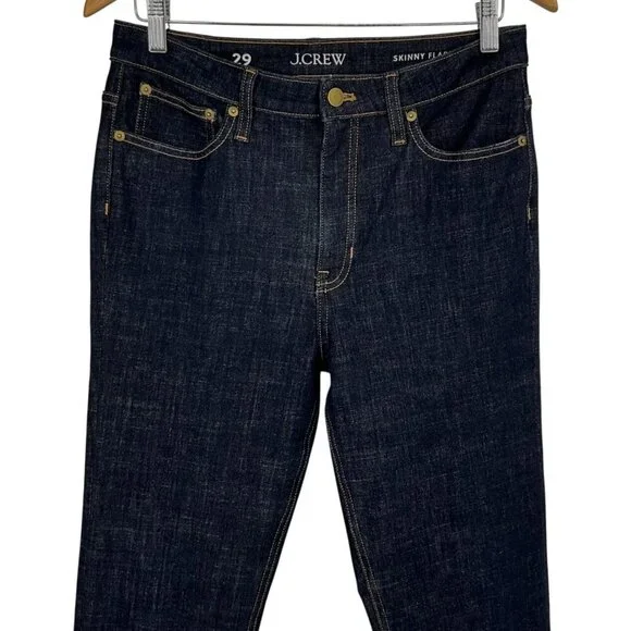 J. Crew Skinny Flare Jeans Rinse Wash Blue High Waist Size 29 Denim Pants - Picture 2 of 11